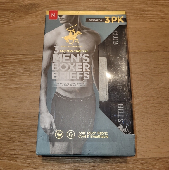 Beverly Hills Polo Club Other - Bevery Hills Polo Club 3 Pack Men's Medium Soft Cotton Boxer Briefs New